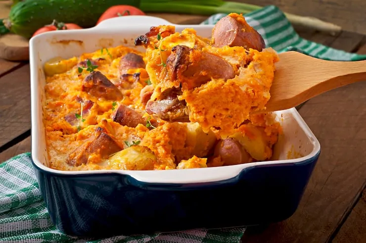 Sweet Potato and Sausage Bake