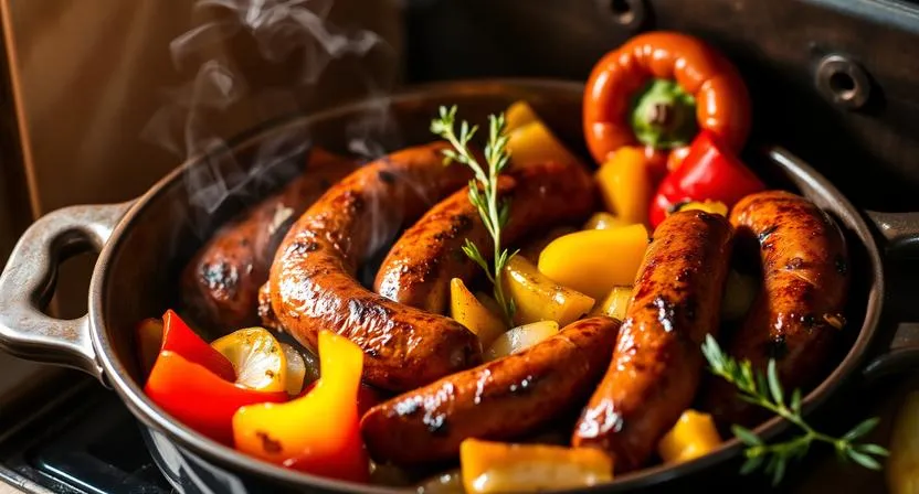 Old Fashioned Italian Sausage and Peppers in Oven