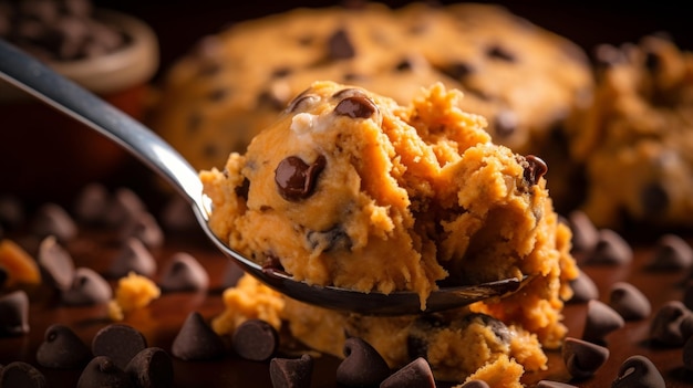 Interior texture of a fluffy cookie made with baking powder showing a soft and airy crumb.
