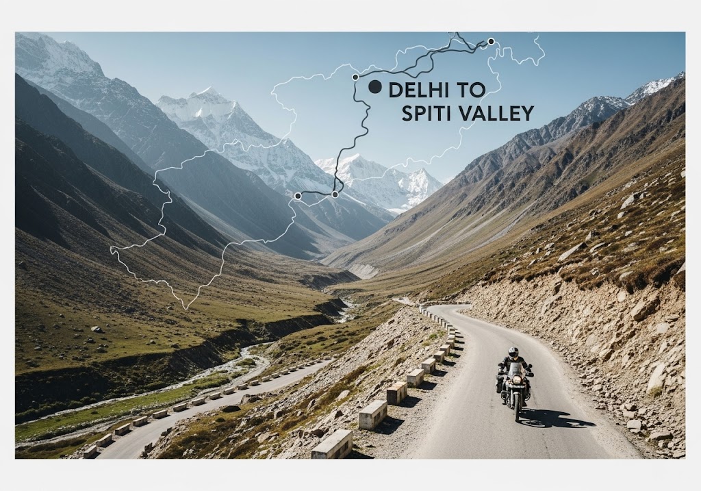 Delhi to Spiti Valley distance by bus